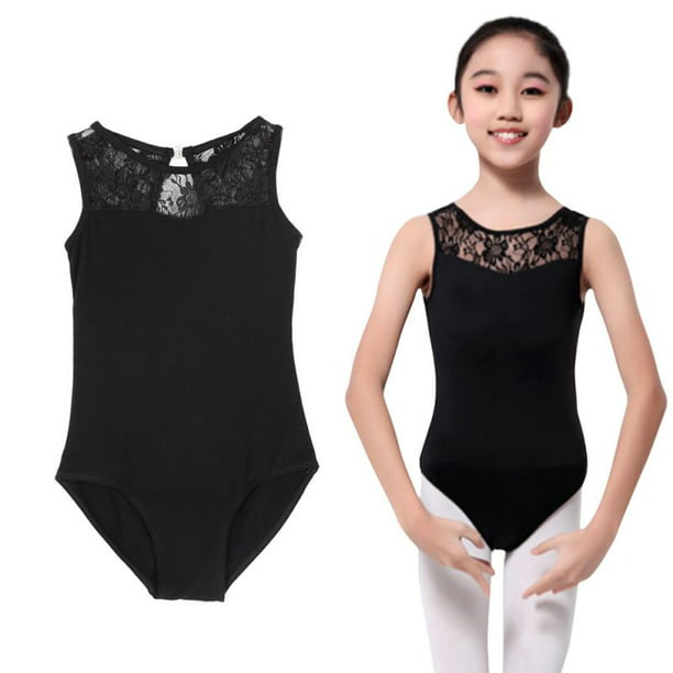 Girls Gymnastics Leotard Lace Dress Ballet Dance Bodysuit Kids Dancewear Costume